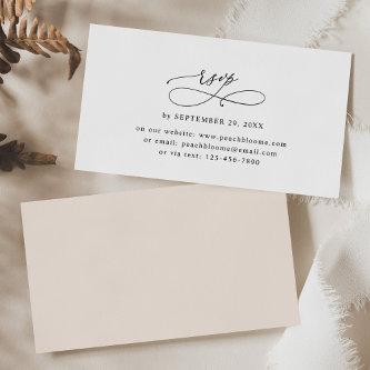Boho Blush Minimalistic Wedding Online RSVP Cards