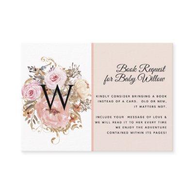 BOHO Blush Pink Peach Floral Baby Shower Books