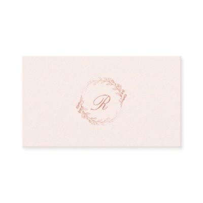 Boho Blush Watercolor Floral Crest Wreath Monogram