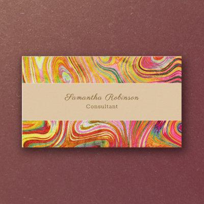 Boho Chic Rainbow Gold Grunge Swirling Abstract