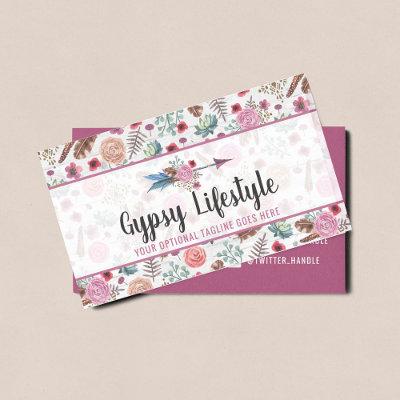 Boho Chic Rustic Feather Arrow Watercolor Bohemian