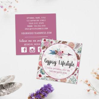Boho Chic Rustic Feather Arrow Watercolor Bohemian Square
