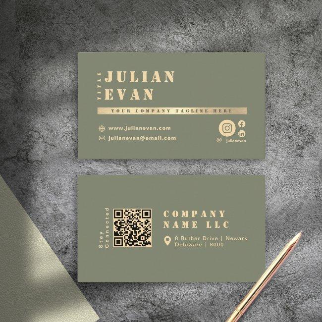 Boho Chic Sage Green & Gold Bold Typography