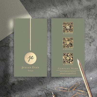 Boho Chic Sage Green & Gold Monogram Social Media