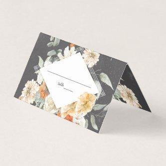 Boho Dark Floral | Wedding Place Card
