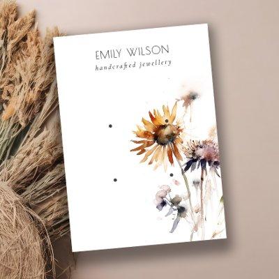 Boho Dry Wildflower Watercolor 2 Earring Display