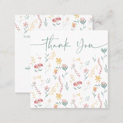 Boho editable floral pattern order thank you square