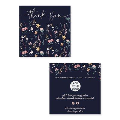 Boho editable floral pattern order thank you square