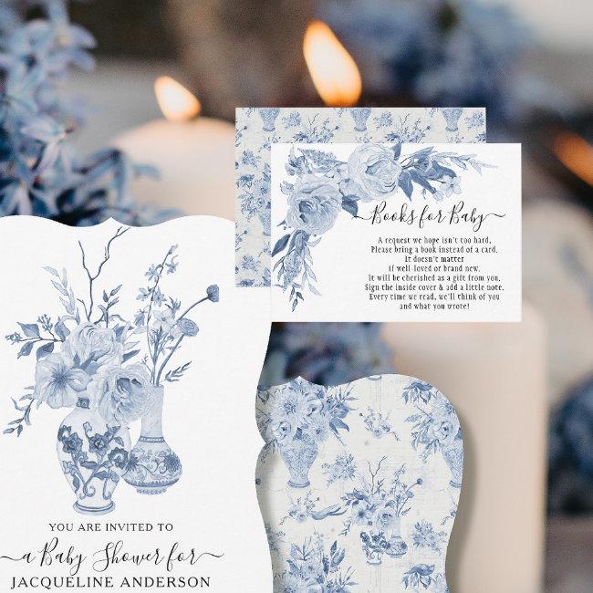 BOHO Floral Blue n White Watercolor Books for Baby