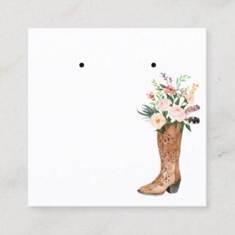 Boho Floral Boot Earring Jewelry Display Custom Square