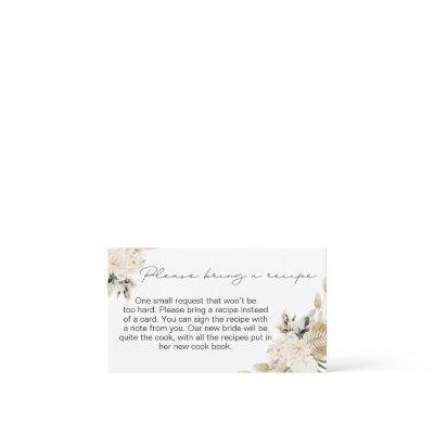 Boho Floral Bridal Shower Recipe Card Request