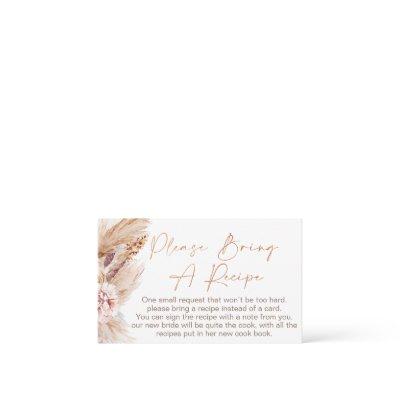 Boho Floral Bridal Shower Recipe Card Request