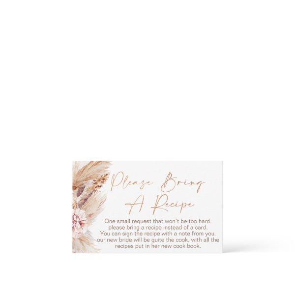 Boho Floral Bridal Shower Recipe Card Request