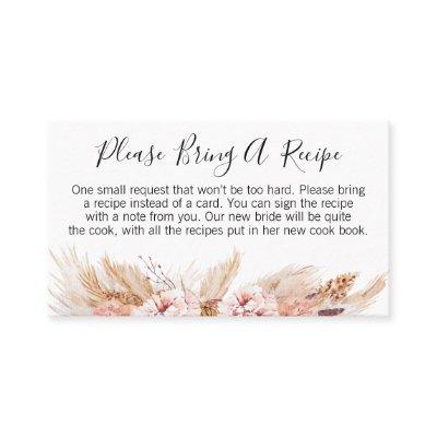 Boho Floral Bridal Shower Recipe Card Request