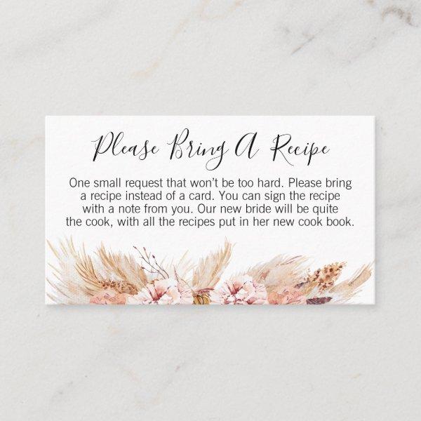 Boho Floral Bridal Shower Recipe Card Request
