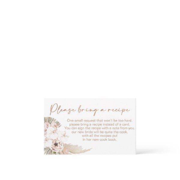 Boho Floral Bridal Shower Recipe Request Card
