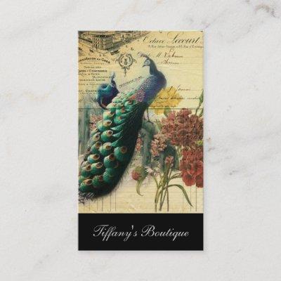 boho floral french country modern vintage peacock