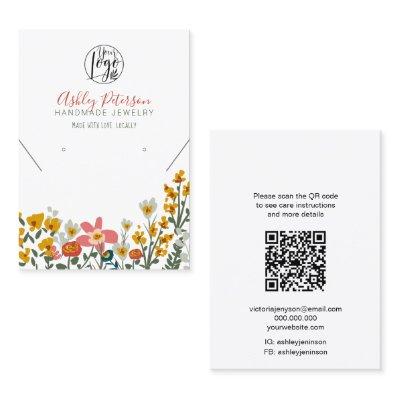 Boho floral logo jewelry earring necklace Qr code