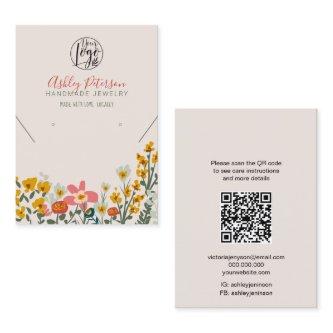 Boho floral logo jewelry earring necklace Qr code