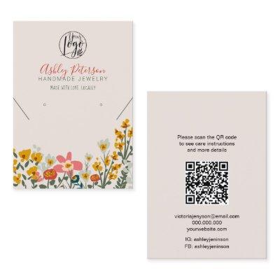 Boho floral logo jewelry earring necklace Qr code