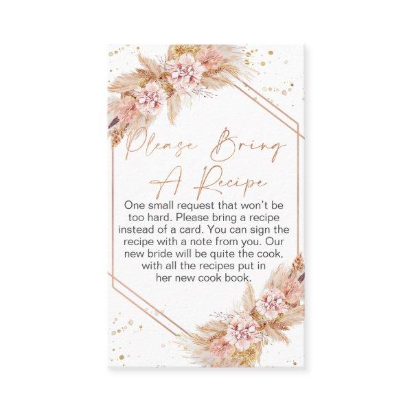 Boho Floral Rose Gold Bring A Recipe Insert