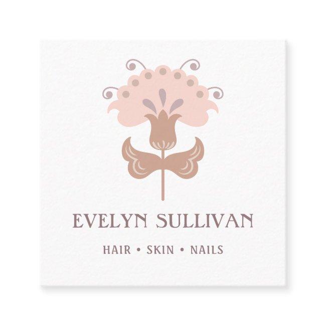 boho folk art flower logo square