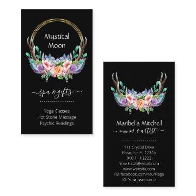 Boho Gold Crystal Cluster Flowers Feathers Busines