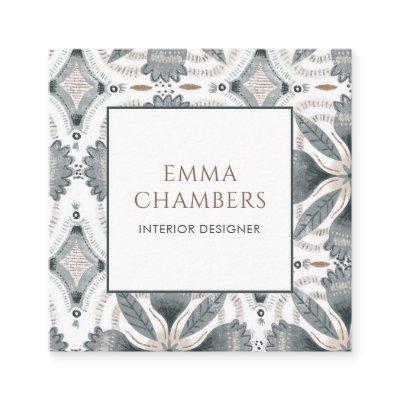 Boho Interior Designer Earthy Muted Color Abstract Square