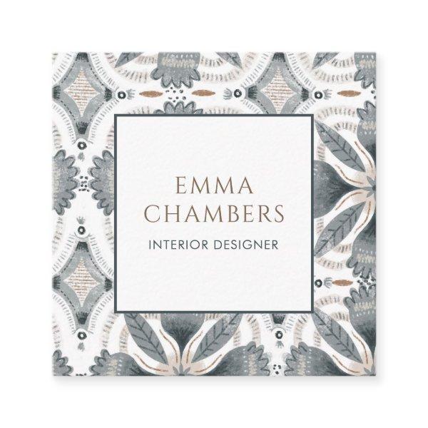 Boho Interior Designer Earthy Muted Color Abstract Square