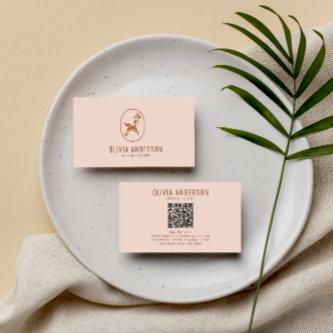 Boho Minimalist QR Code Terracotta Unique Logo