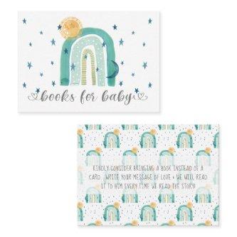 Boho Modern Rainbow Teal Books for Baby Enclosure