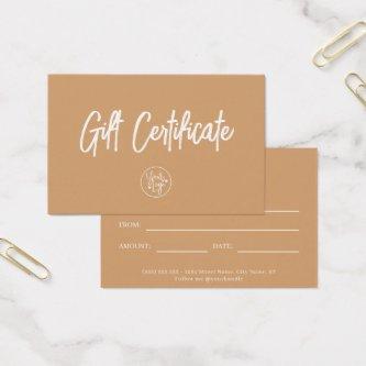 Boho Modern Small Business Gift Certificate