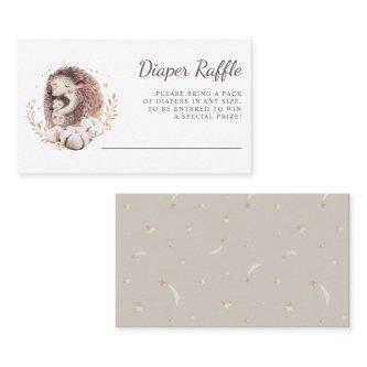 Boho Mommy and Baby Hedgehogs Diaper Raffle Card