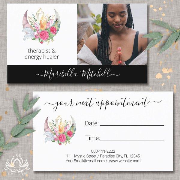 Boho Moon Crystals Feathers Flowers Appointment