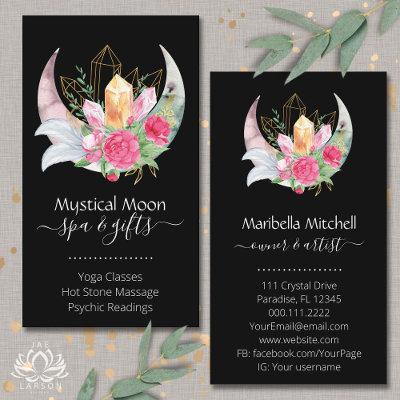 Boho Moon Crystals Feathers Flowers