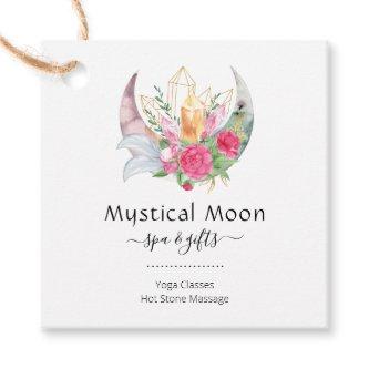 Boho Moon Crystals Feathers Flowers  Favor Tags