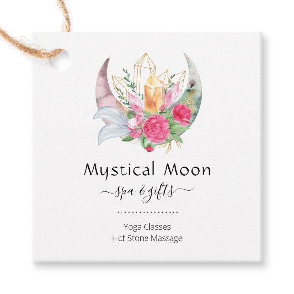 Boho Moon Crystals Feathers Flowers  Favor Tags