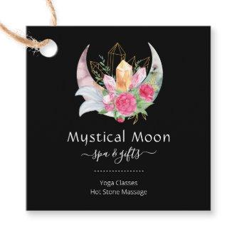 Boho Moon Crystals Feathers Flowers  Favor Tags