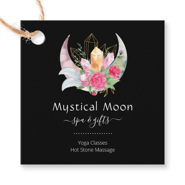 Boho Moon Crystals Feathers Flowers  Favor Tags