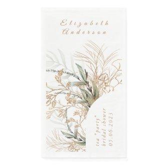 Boho Pampas Blush White Eucalyptus Bridal Shower Paper Guest Towels