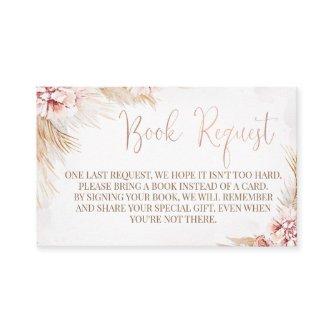 Boho Pampas Grass Baby Shower Book Request Insert