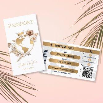 Boho Passport Travel Agent World Map Boarding Pass