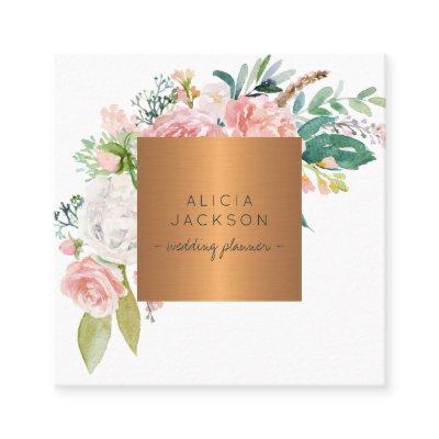 Boho pastel bouquet copper gold wedding planner square