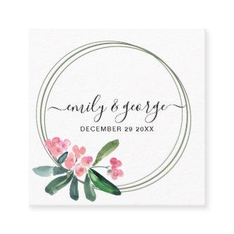 BOHO PINK CHRIST THORN BLOOM WEDDING WEBSITE RSVP SQUARE