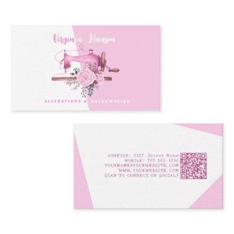 Boho Pink Floral Seamstress Sewing Machine Tailor