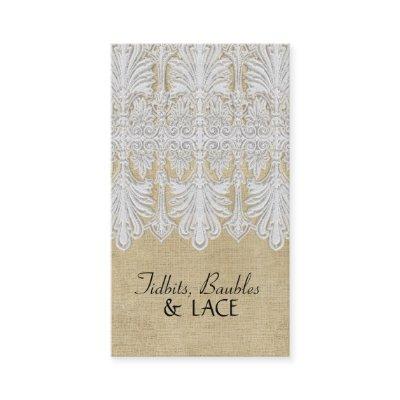 BOHO Printed Burlap n Lace gypsy Modern Mod Style