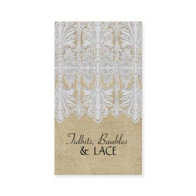 BOHO Printed Burlap n Lace gypsy Modern Mod Style