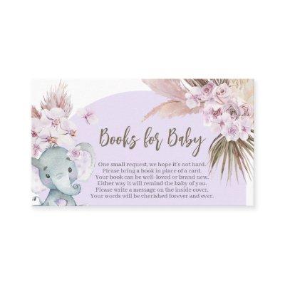 Boho Purple Elephant Baby Shower Books for Baby