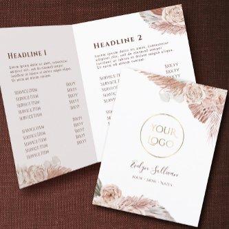 Boho roses bifold brochure