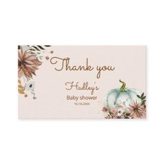 Boho Rustic fall pumpkin thank you